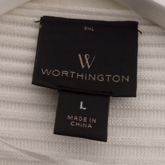 Worthington Waterfall Front Peplum Open Asymmetric Cardigan Sweater - Size: L - Picture 8 of 9